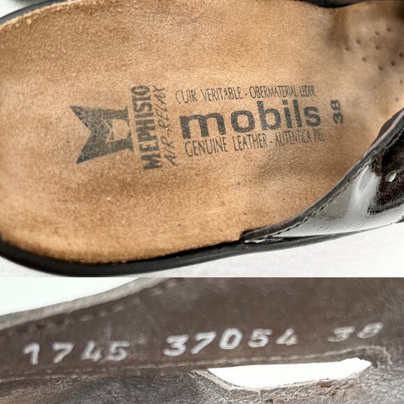 Mephisto Mobils Candy Slip On Sandals 38 Brown Patent - Picture 10 of 10